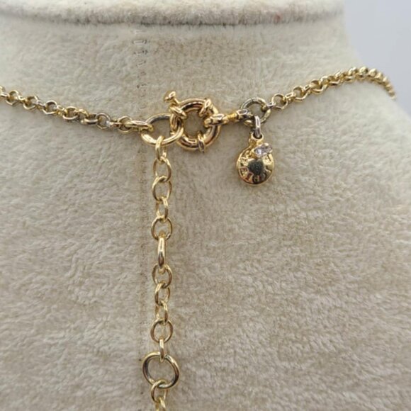 J Crew Off White Resin Beads with Gold and Clear Crystal Gold Tone Necklace NWOT - Picture 7 of 10